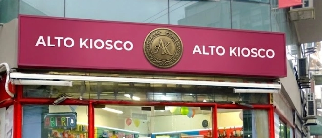Cartel para negocio de kiosco instalado en Buenos Aires